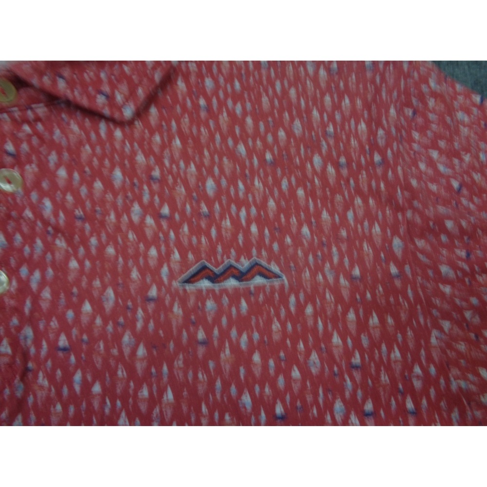 Peter Millar Shirt Mens M Red Seaside Polo Regatta Sailboat AOP Pima Cotton - Picture 4 of 11
